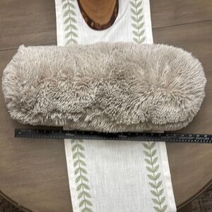 Fluffy Beige Faux Fur Pillow